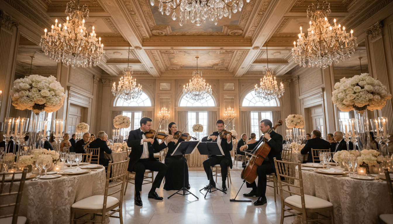First dance at wedding with live quartet